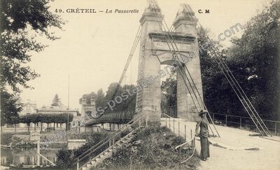 Carte postale ancienne La Passerelle — Créteil (Val-de-Marne)