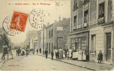 Carte postale ancienne Rue de Montrouge — Gentilly (Val-de-Marne)