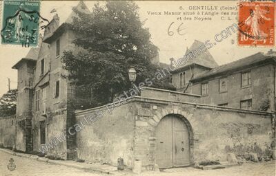 Carte postale ancienne Vieux Manoir situé à l'Angle des rue et des Noyers — Gentilly (Val-de-Marne)