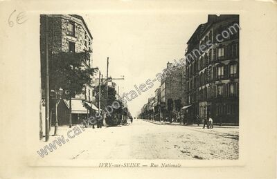 Carte postale ancienne Rue Nationale — Ivry-sur-Seine (Val-de-Marne)
