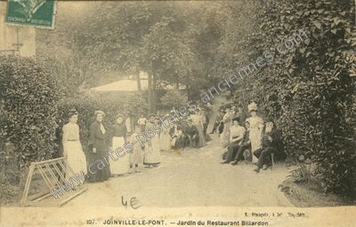 Carte postale ancienne Jardin du Restaurant Billardon — Joinville-le-Pont (Val-de-Marne)