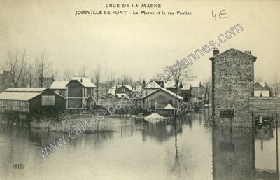 Carte postale ancienne La Marne et la rue Pauline — Joinville-le-Pont (Val-de-Marne)