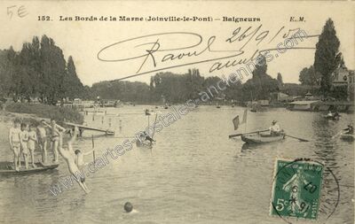 Carte postale ancienne Les Bords de la Marne — Baigneurs — Joinville-le-Pont (Val-de-Marne)