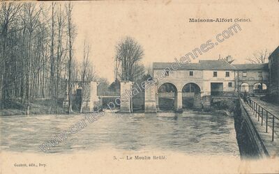 Carte postale ancienne Le Moulin Brûlé — Maisons-Alfort (Val-de-Marne)