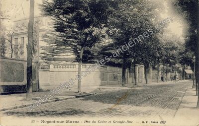 Carte postale ancienne Rue du Cèdre et Grande-Rue — Nogent-sur-Marne (Val-de-Marne)