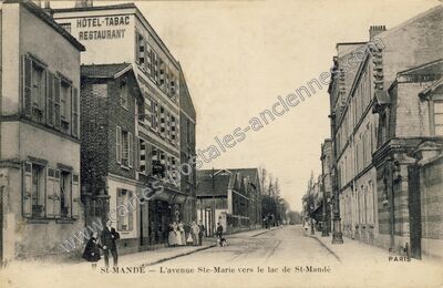 Carte postale ancienne L'avenue Ste-Marie vers le lac — Saint-Mandé (Val-de-Marne)