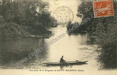 Carte postale ancienne Vue prise de la Baignade — Saint-Maurice (Val-de-Marne)