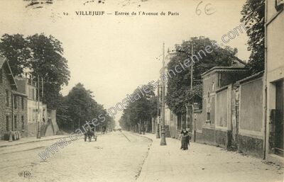 Carte postale ancienne Entrée de l'Avenue de Paris — Villejuif (Val-de-Marne)