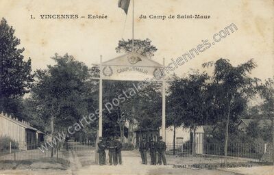 Carte postale ancienne Entrée du Camp de Saint-Maur — Vincennes (Val-de-Marne)