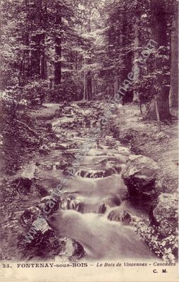 Carte postale ancienne Le Bois de Vincennes - Cascades — Fontenay-sous-Bois (Val-de-Marne)