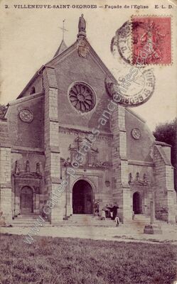 Carte postale ancienne Façade de l'Eglise — Villeneuve-Saint-Georges (Val-de-Marne)