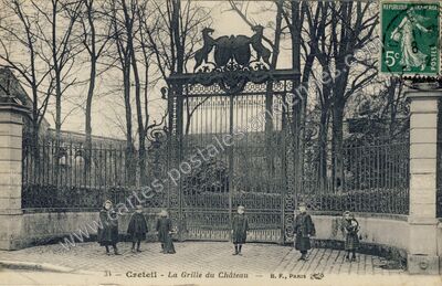 Carte postale ancienne La Grille du Château — Créteil (Val-de-Marne)