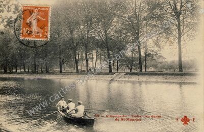 Carte postale ancienne L'Equipe du "Trèlle" au Canal — Saint-Maurice (Val-de-Marne)