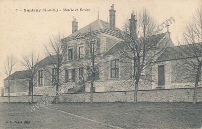 Carte postale ancienne Mairie et Écoles — Santeny (Val-de-Marne)
