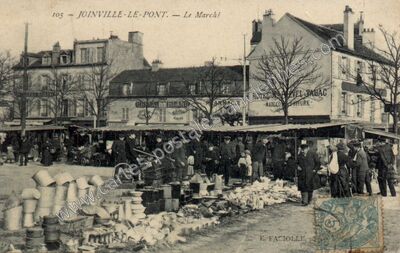 Carte postale ancienne Le Marché — Joinville-le-Pont (Val-de-Marne)