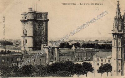 Carte postale ancienne Le Fort et le Donjon — Vincennes (Val-de-Marne)