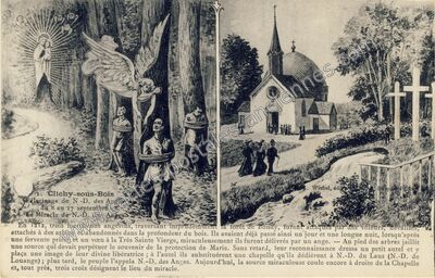 Carte postale ancienne Pèlerinage de N.-D. des Anges du 8 au 17 septembre. Le Miracle de N.-D. des Anges — Clichy-sous-Bois (Seine-Saint-Denis)
