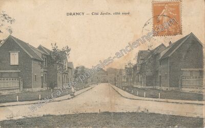 Carte postale ancienne Cité Jardin, côté nord — Drancy (Seine-Saint-Denis)