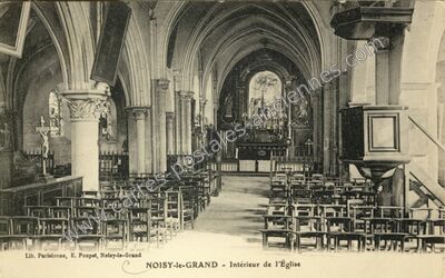 Carte postale ancienne Intérieur de l'Église — Noisy-le-Grand (Seine-Saint-Denis)