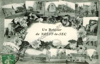 Carte postale ancienne Un Bonjour — Noisy-le-Sec (Seine-Saint-Denis)