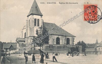 Carte postale ancienne Église St-Germain — Pantin (Seine-Saint-Denis)