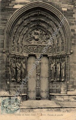 Carte postale ancienne Abbaye de Saint-Denis. Porte, Façade de gauche — Saint-Denis (Seine-Saint-Denis)