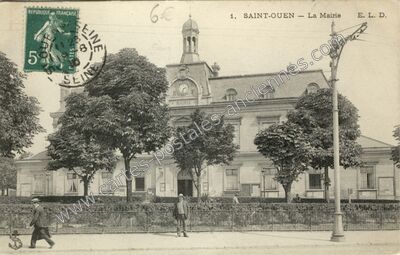 Carte postale ancienne La Mairie — Saint Ouen (Seine-Saint-Denis)