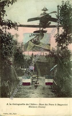 Carte postale ancienne À la Guinguette de l'Aéro - Rue du Parc à Bagnolet Maison Durey — Bagnolet (Seine-Saint-Denis)