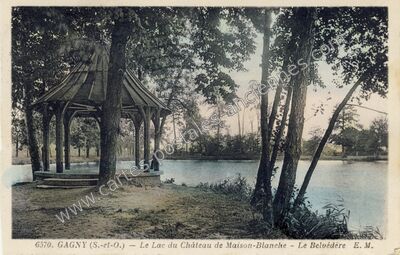 Carte postale ancienne Le Lac du Château de Maison-Blanche - Le Belvédère — Gagny (Seine-Saint-Denis)