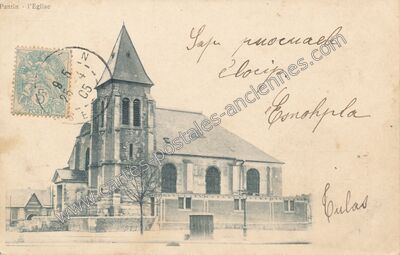 Carte postale ancienne L'Eglise — Pantin (Seine-Saint-Denis)