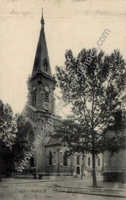 Carte postale ancienne L'Eglise des Quatre-Chemins — Pantin (Seine-Saint-Denis)