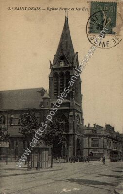 Carte postale ancienne Église Neuve et les Éco — Saint-Denis (Seine-Saint-Denis)