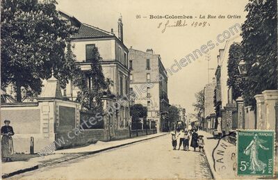 Carte postale ancienne La Rue des Orties — Bois-Colombes (Hauts-de-Seine)