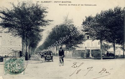 Carte postale ancienne Routes de Paris et de Versailles — Clamart (Hauts-de-Seine)