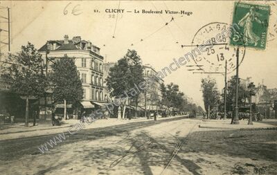 Carte postale ancienne Le Boulevard Victor-Hugo — Clichy (Hauts-de-Seine)
