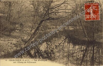 Carte postale ancienne Vue Artistique sur l'Étang de Villeneuve — Garches (Hauts-de-Seine)