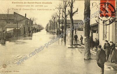 Carte postale ancienne La Plaine de Gennevilliers transformée en lac — Gennevilliers (Hauts-de-Seine)