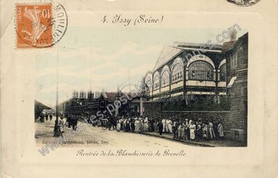 Carte postale ancienne Rentrée de la Blanchisserie de Grenelle — Issy-les-Moulineaux (Hauts-de-Seine)