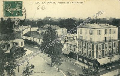 Carte postale ancienne Panorama de la Place Villiers — Levallois-Perret (Hauts-de-Seine)