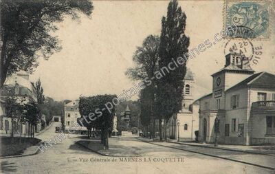 Carte postale ancienne Vue Générale — Marnes-la-Coquette (Hauts-de-Seine)