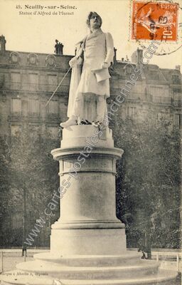Carte postale ancienne Statue d'Alfred de Musset — Neuilly-sur-Seine (Hauts-de-Seine)