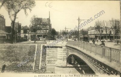 Carte postale ancienne Le Pont Bineau et l'Ile de la Jatte — Neuilly-sur-Seine (Hauts-de-Seine)