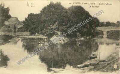 Carte postale ancienne L'Ile d'Amour Le Passage — Neuilly-sur-Seine (Hauts-de-Seine)