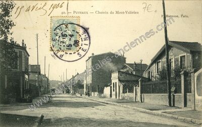 Carte postale ancienne Chemin du Mont-Valérien — Puteaux (Hauts-de-Seine)
