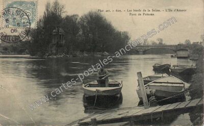 Carte postale ancienne Les bords de la Seine. - L'Ile d'Amour — Puteaux (Hauts-de-Seine)