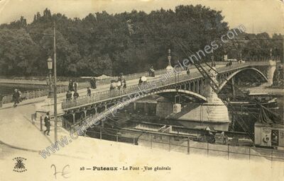 Carte postale ancienne Le Pont - Vue générale — Puteaux (Hauts-de-Seine)