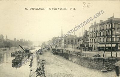 Carte postale ancienne Le Quai National — Puteaux (Hauts-de-Seine)