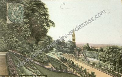 Carte postale ancienne Les Jardins du Trocadéro — Saint-Cloud (Hauts-de-Seine)