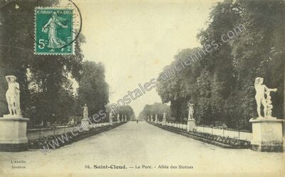 Carte postale ancienne Le Parc. — Allée des Statues — Saint-Cloud (Hauts-de-Seine)