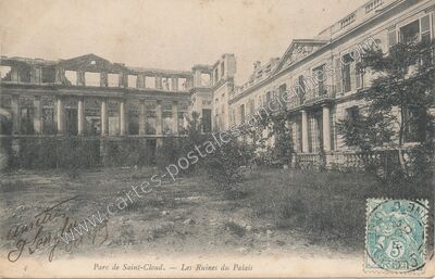 Carte postale ancienne Les Ruines du Palais — Saint-Cloud (Hauts-de-Seine)